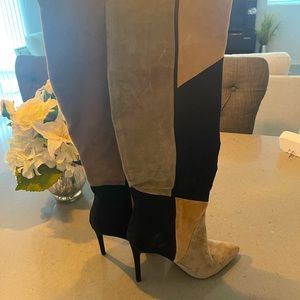Aldo knee high tan, black and taupe boots